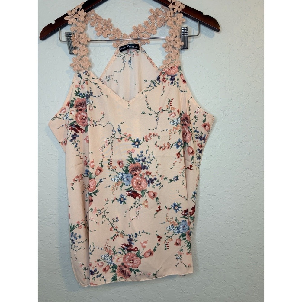 Emery‎ Rose | Women's Floral Lightweight Tank Top Blouse | Large